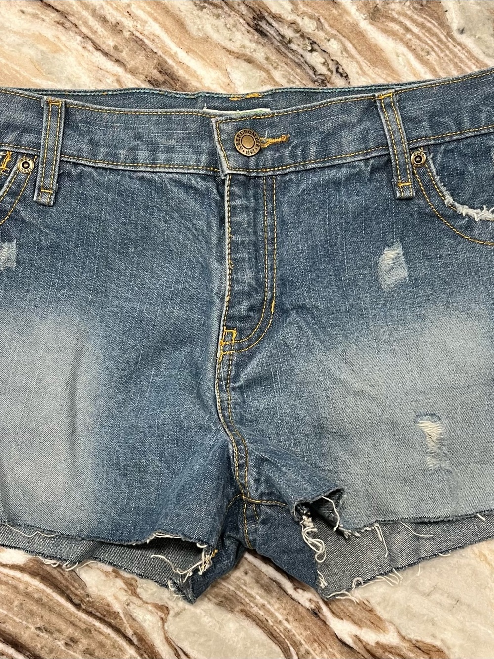 Abercrombie & Fitch Light Blue Distressed Denim Shorts Early 2000s NWOT